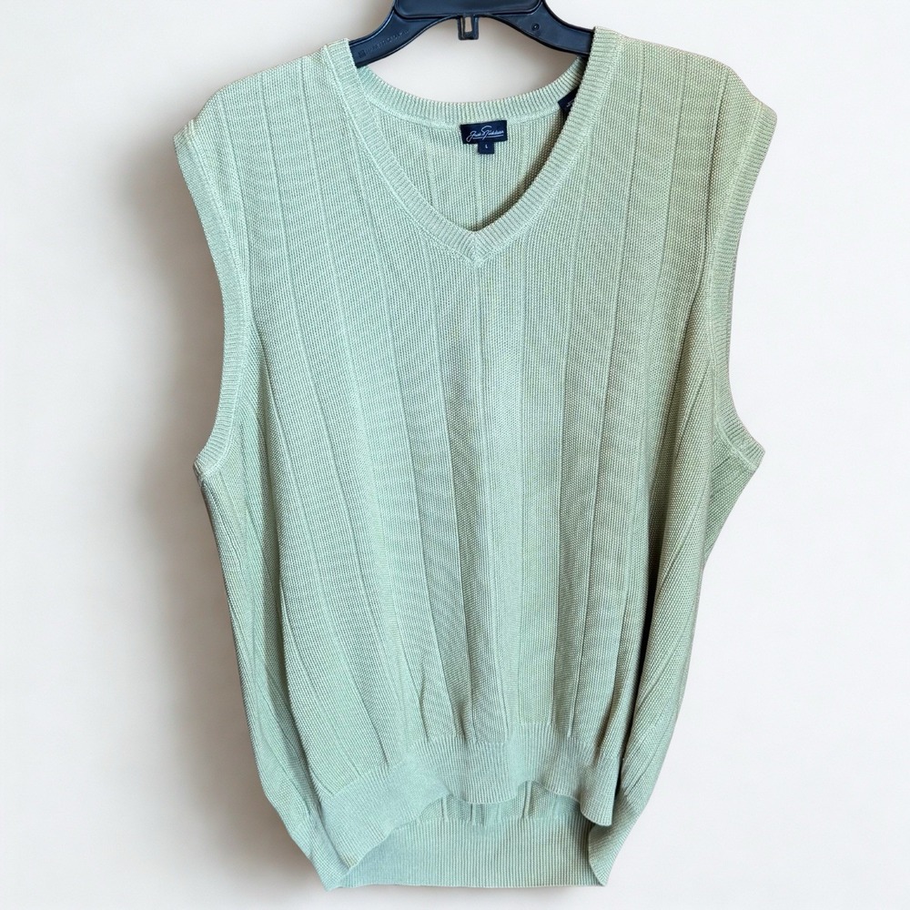 Jack Nicklaus Silk Blend Preppy Golf Knit Sweater Vest Casual Old Money Large